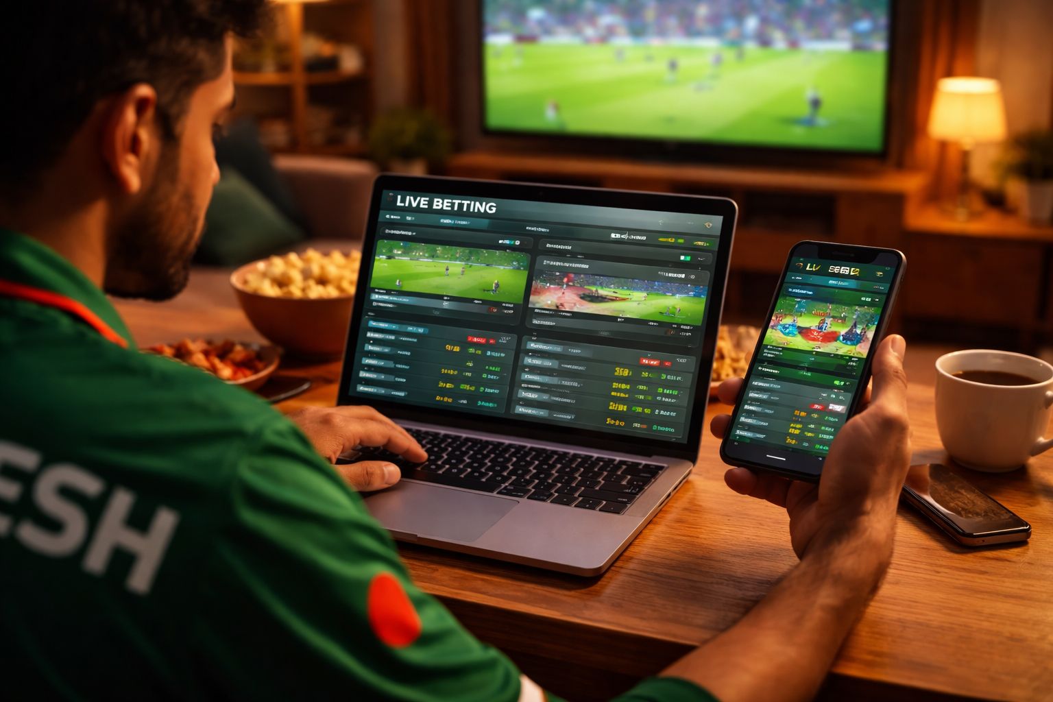 vb8000 sportsbook displaying cricket and football wagering markets for Bangladeshi customers