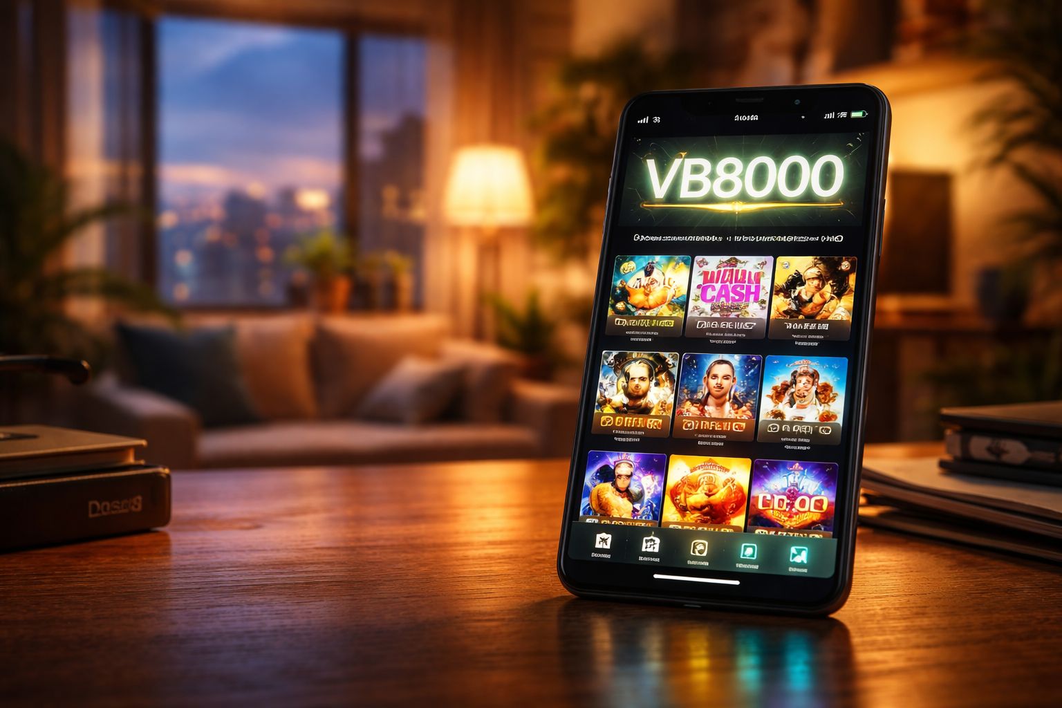 vb8000 casino homepage displaying 600+ games from 80+ studios with unified wallet
